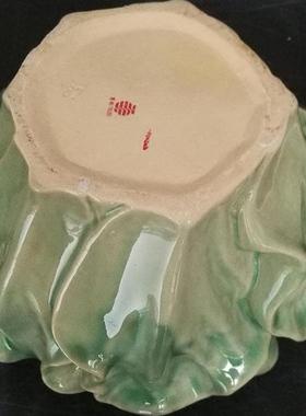 石湾陶瓷生菜花插摆件水涪水养植物绿箩花瓶花盆收纳盒桌面摆设