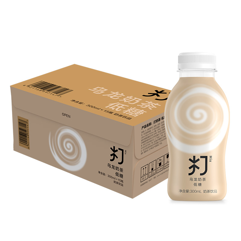 农夫山泉打奶茶300ml*15瓶整箱低糖茉莉奶绿铁观音乌龙茶红茶饮料 - 图3