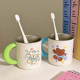 316 stainless steel family toothbrushing cup, cute couple students, anti-fall antibacterial wash cup, cartoon couple mouthwash cup
