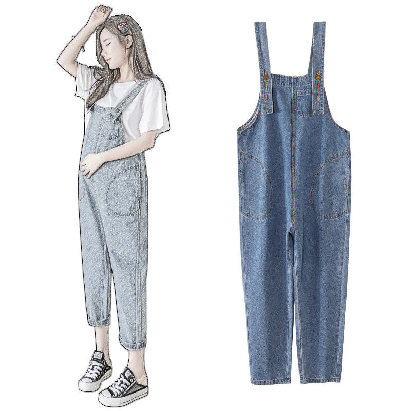 孕妇背带裤套装孕妇装潮妈孕妇裤子 米度丽睿薇孕妇打底裤