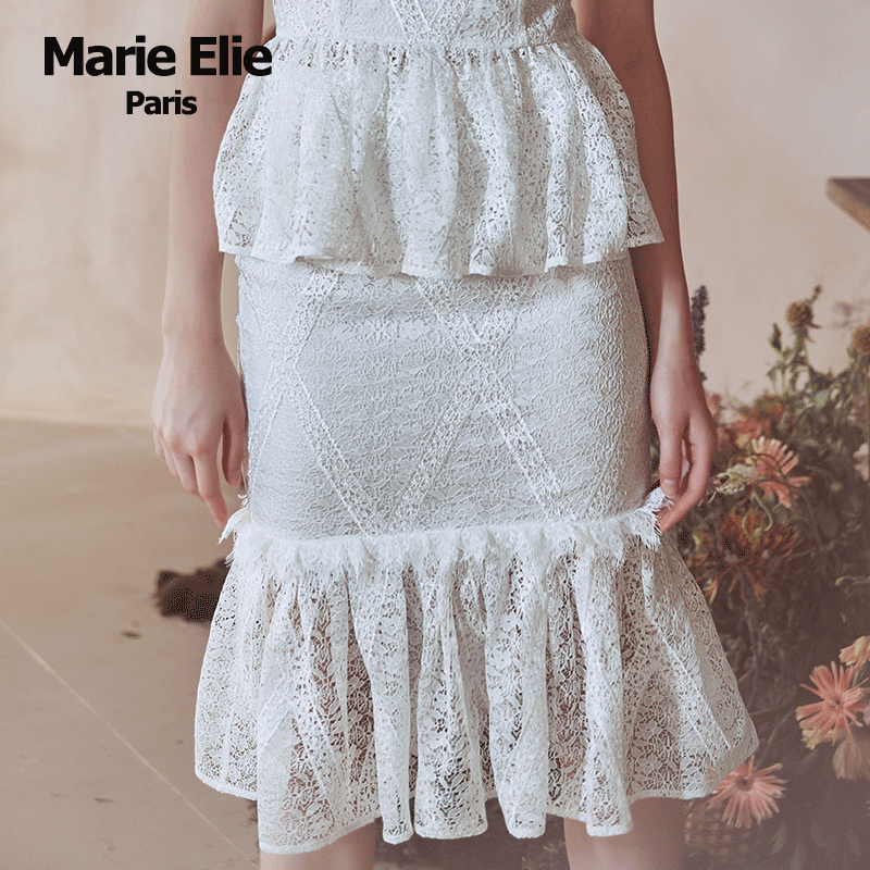 marie elie春夏新款白缪斯虞姬半裙 MarieElie半身裙