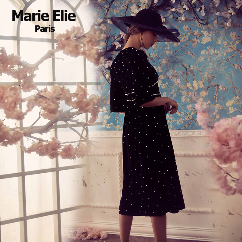 marie elie秋冬经典款小珍珠连衣裙 MarieElie连衣裙