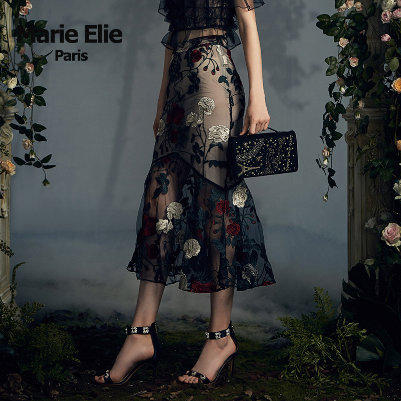 marie elie春夏新款超仙高腰半裙 MarieElie半身裙