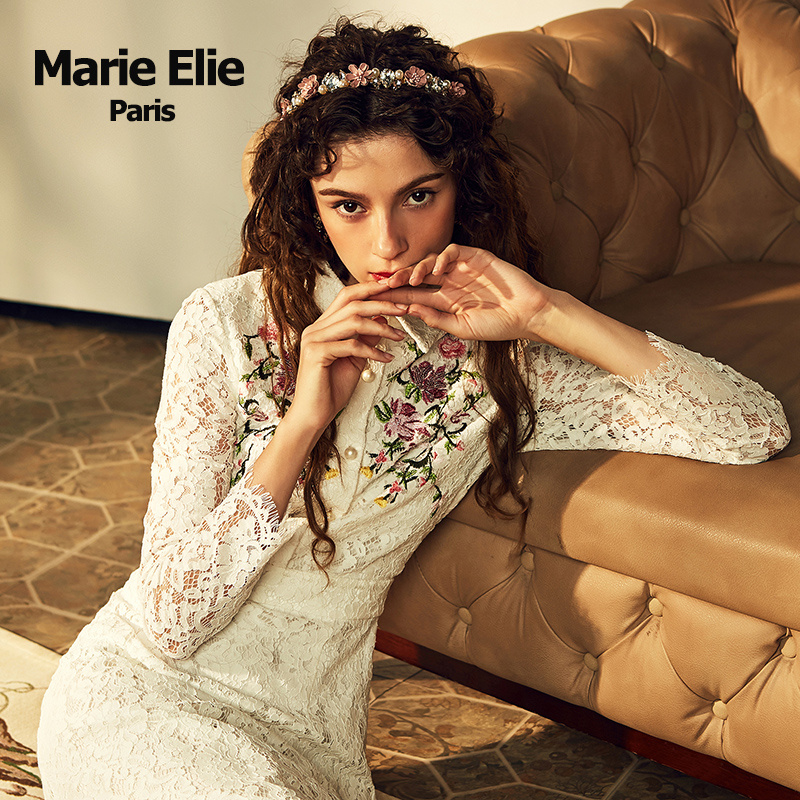 marie elie秋冬经典款白色连衣裙 MarieElie连衣裙