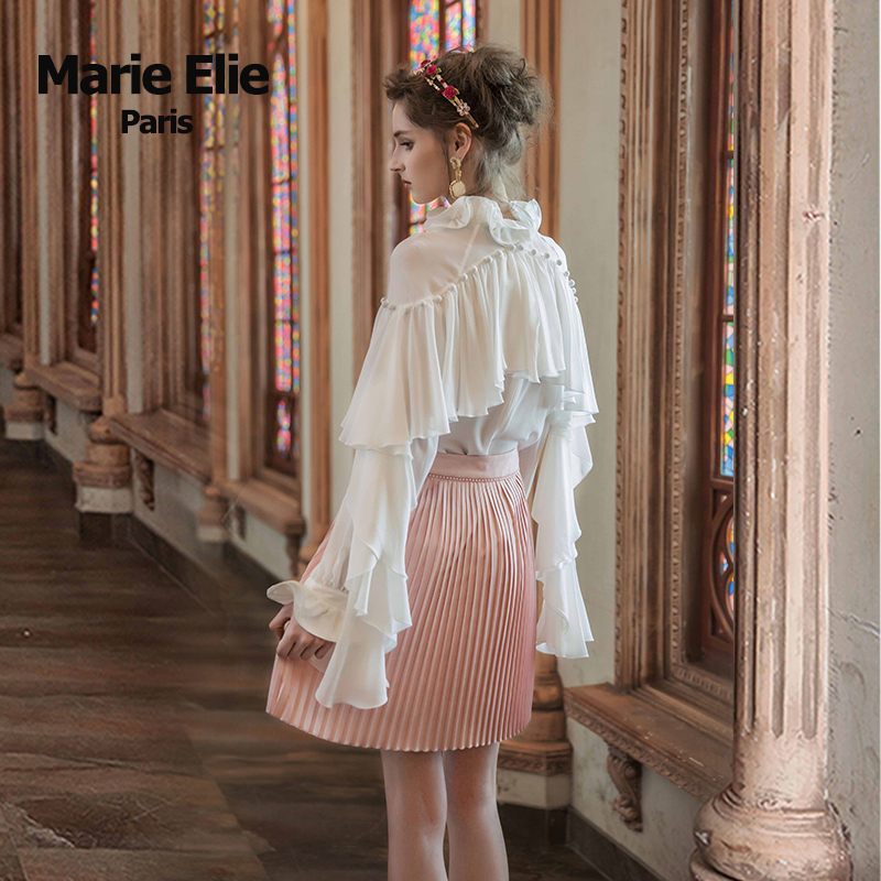 marie elie春夏经典款粉色半身裙 MarieElie半身裙