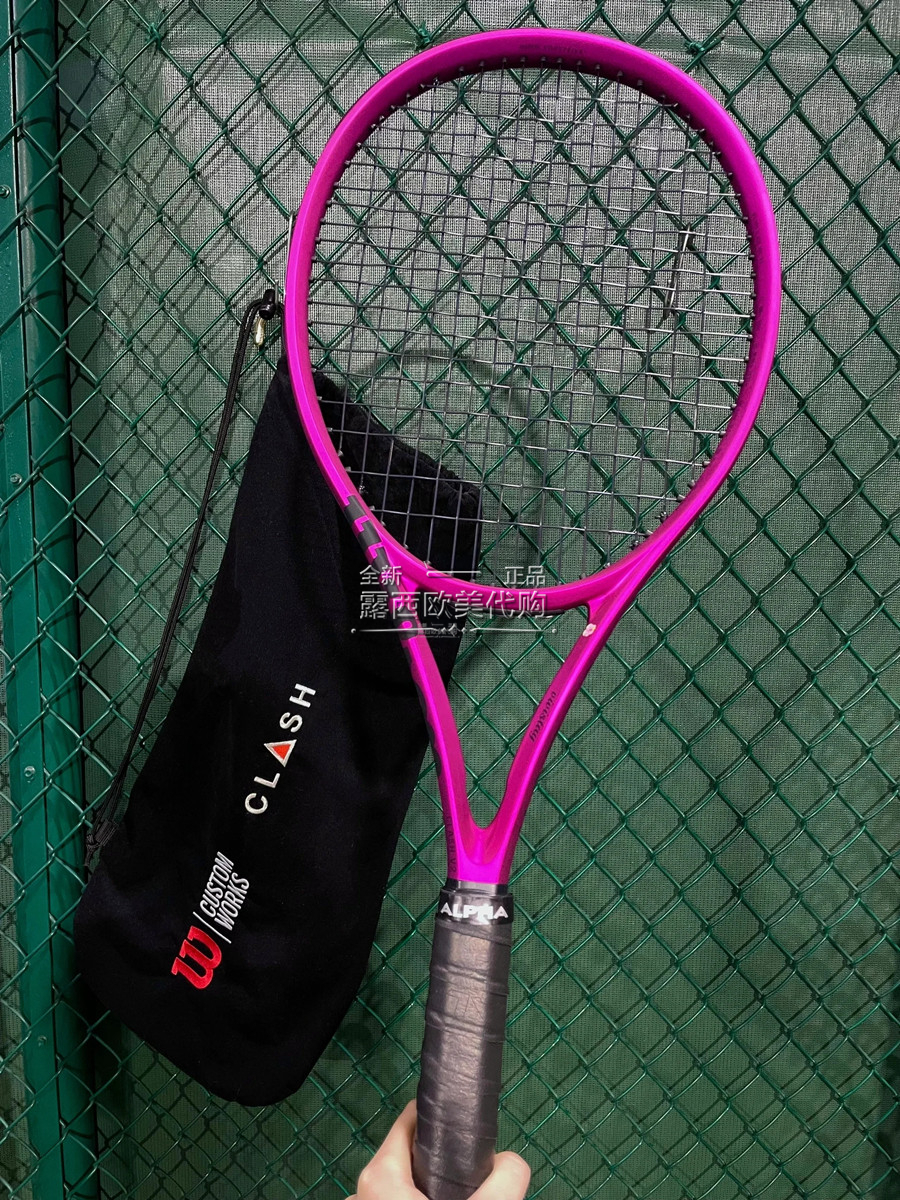 Wilson Clash 100L V2 Neon Pink威尔胜霓虹粉巴黎限定粉网球拍-图3