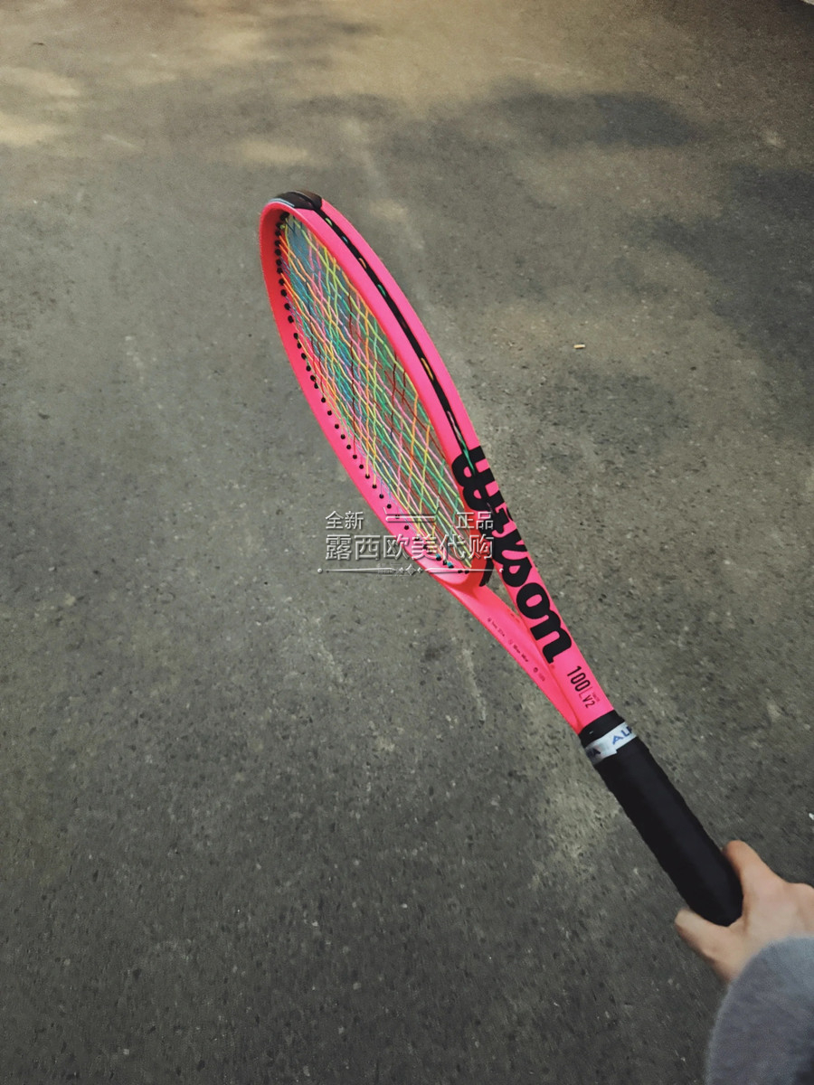 Wilson Clash 100L V2 Neon Pink威尔胜霓虹粉巴黎限定粉网球拍-图0