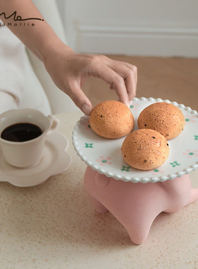 臀部很翘兔子托盘收纳摆件