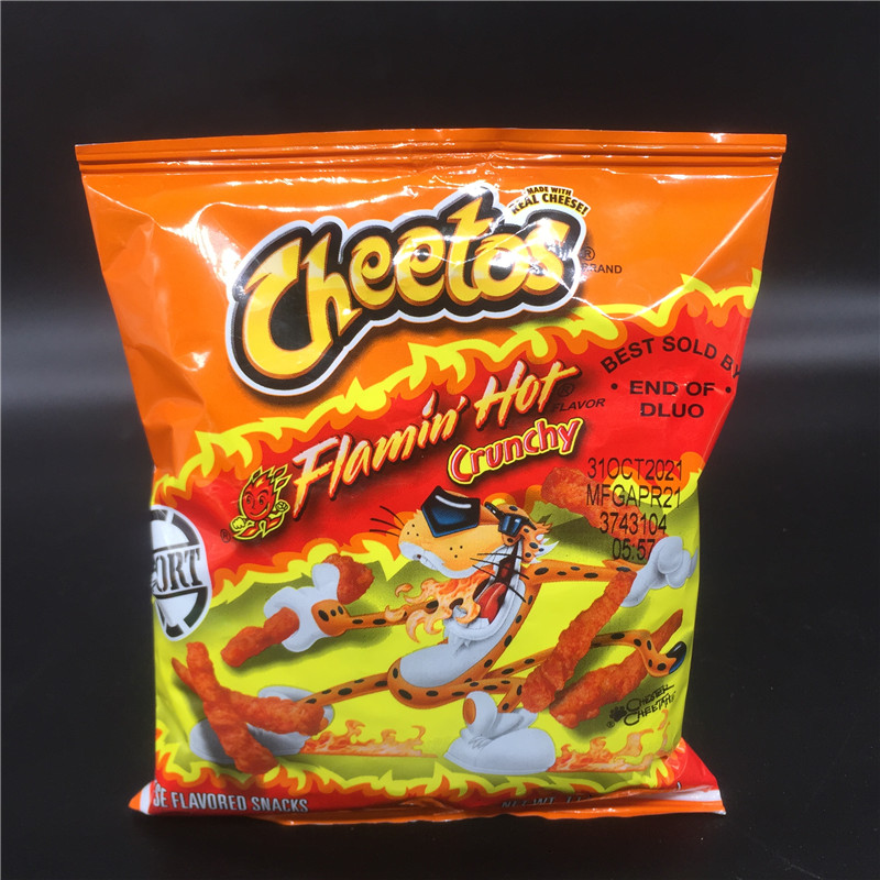 Cheetos Puffs Crunchy美国奇多火辣芝士奶酪玉米酥脆条粟米棒-图0