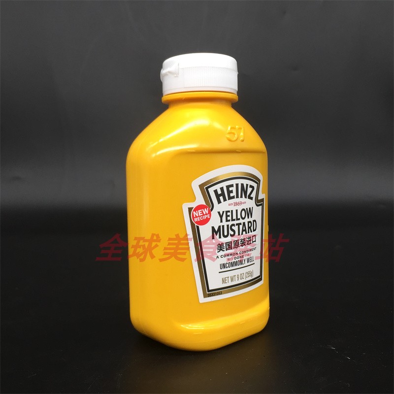 Heinz Yellow Mustard亨氏黄芥末调味酱美式热狗汉堡沙拉三明治酱-图3