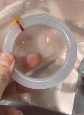 缅甸A货翡翠冰料手镯55×10.5×10.5mm 冰蓝色 底子干净无杂质