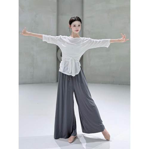 服女穿上衣生形体罩衫现代舞舞蹈练功服搭日常古典舞宽松长袖艺考 - 图2