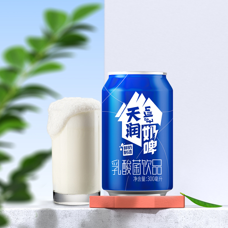 天润 TERUN 奶啤乳酸菌风味牛奶饮品300ml*12罐*2件