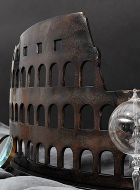 进口复古罗马斗兽场建筑模型摆件