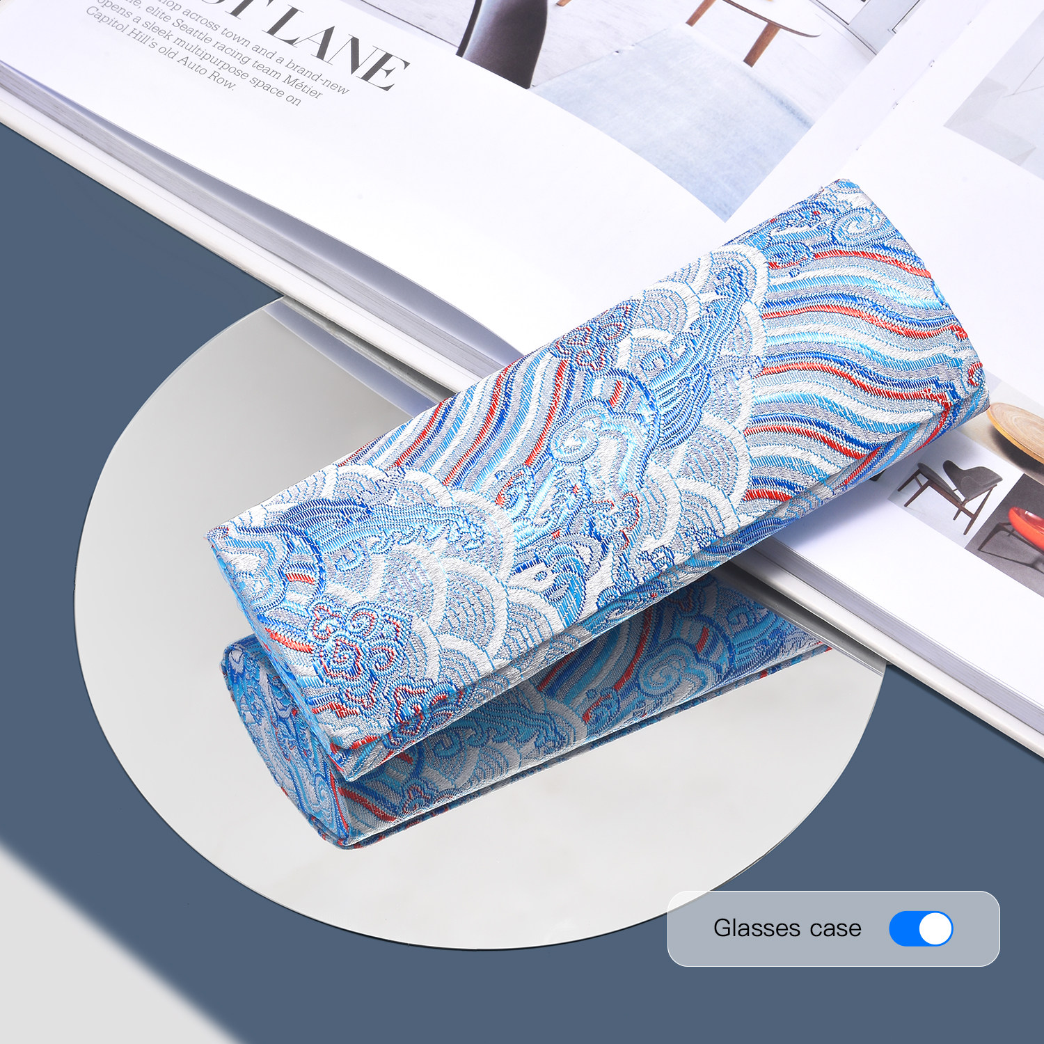 织锦缎款眼镜盒便携抗压女式高级感清新轻便眼睛收纳太阳墨镜盒子,淘宝优惠券,粉丝福利购,淘宝优惠卷