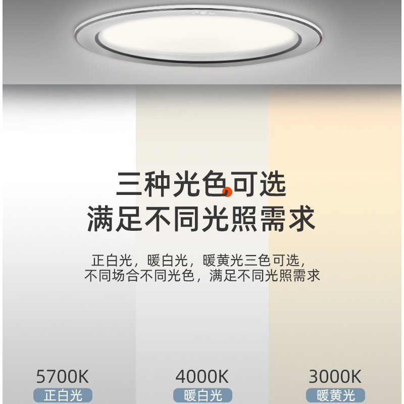 佛山照明led射灯 天花灯嵌入式开孔铝材孔灯客厅家用吊顶牛眼筒灯 - 图1