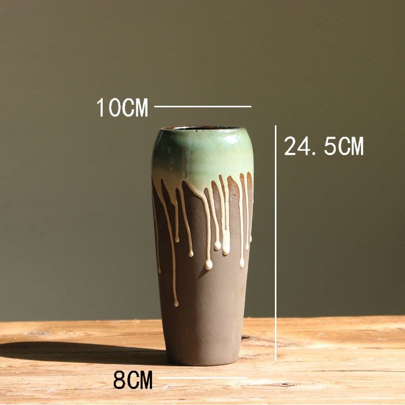 复古水滴流釉陶瓷花瓶干花花器客厅玄关茶餐厅家居装饰品摆件,淘宝优惠券,粉丝福利购,淘宝优惠卷
