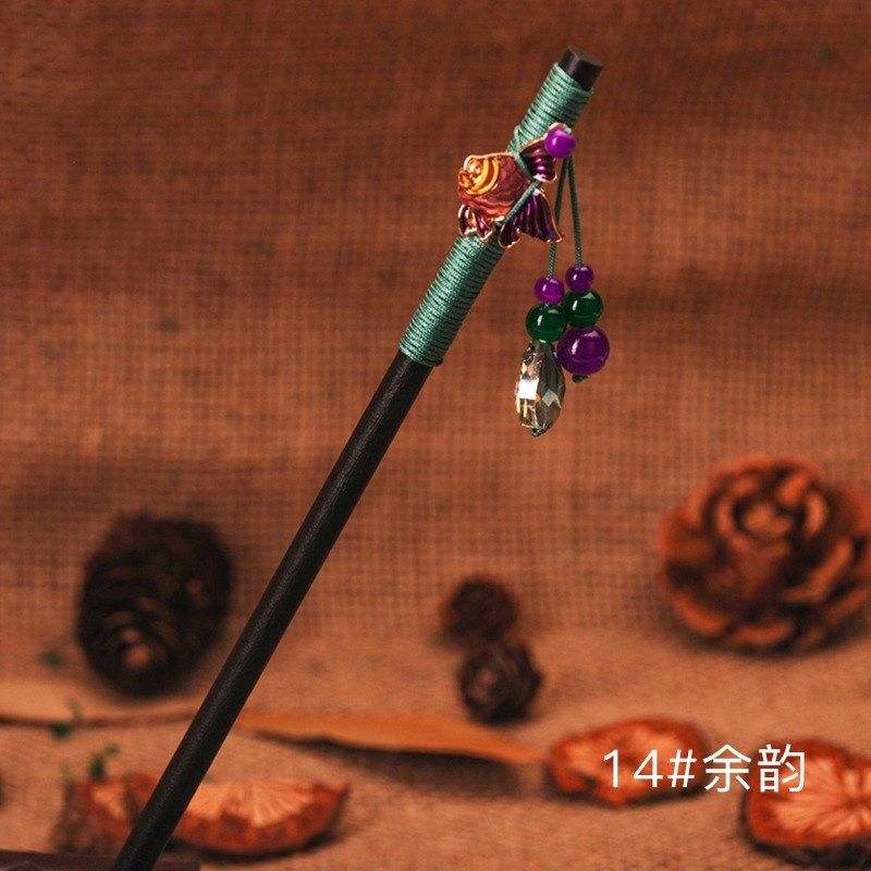 【精致】经典木簪挽发日常款山茶花头发饰古风红色发簪旗袍盘发钗,淘宝优惠券,粉丝福利购,淘宝优惠卷