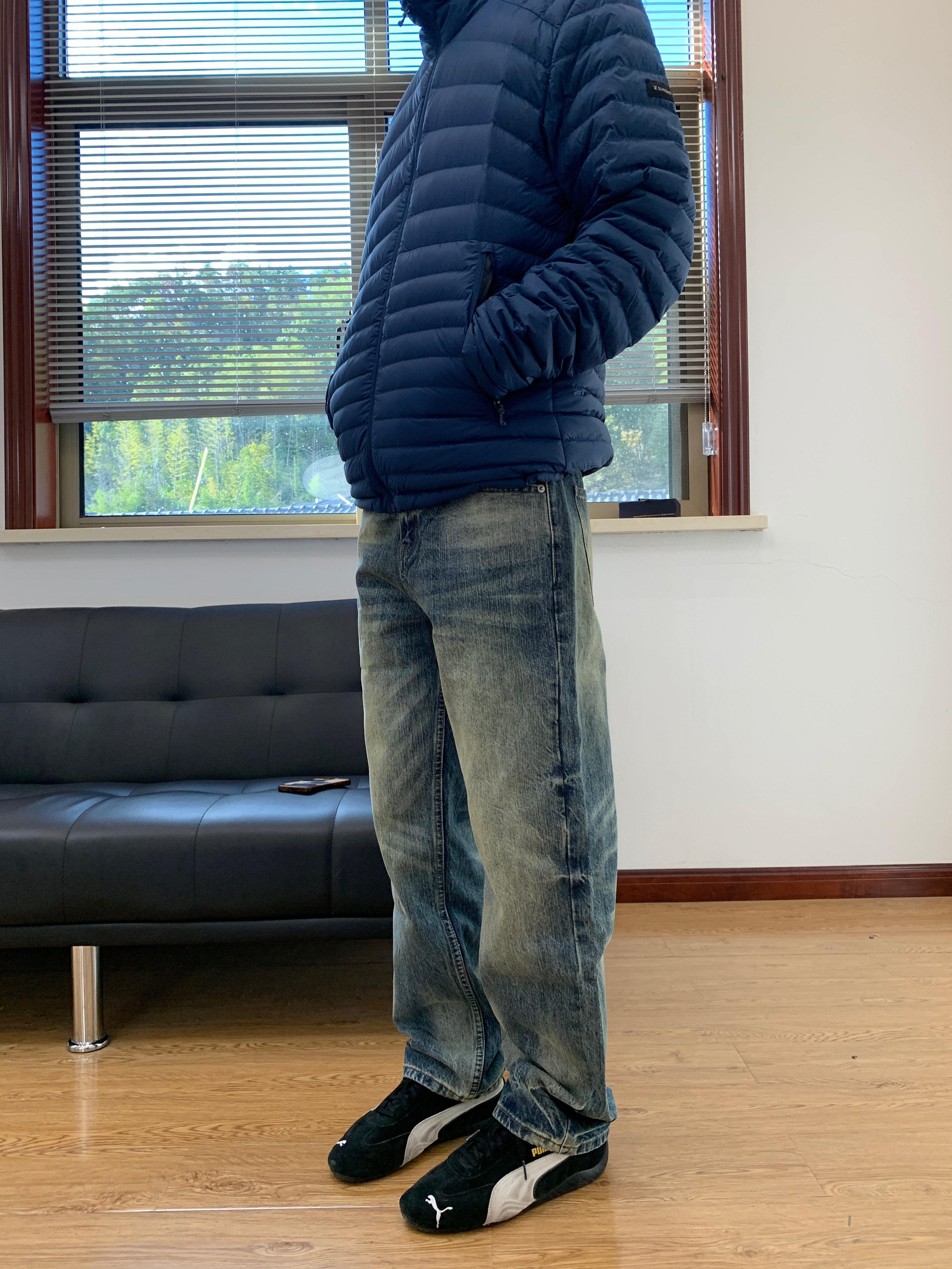 07QWER 秋季休闲猫须直筒显瘦水洗复古蓝牛仔裤女简约百搭冬季,淘宝优惠券,粉丝福利购,淘宝优惠卷