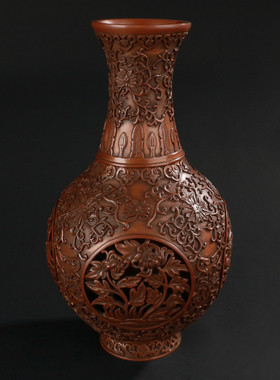 紫铜花瓶家居摆件云龙瓶梅兰竹菊四季花瓶商务开业乔迁礼品