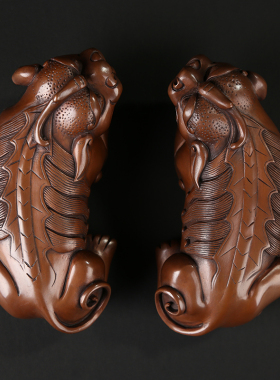 纯紫铜家居工艺品摆件开业商务礼品一对招财纳福貔貅