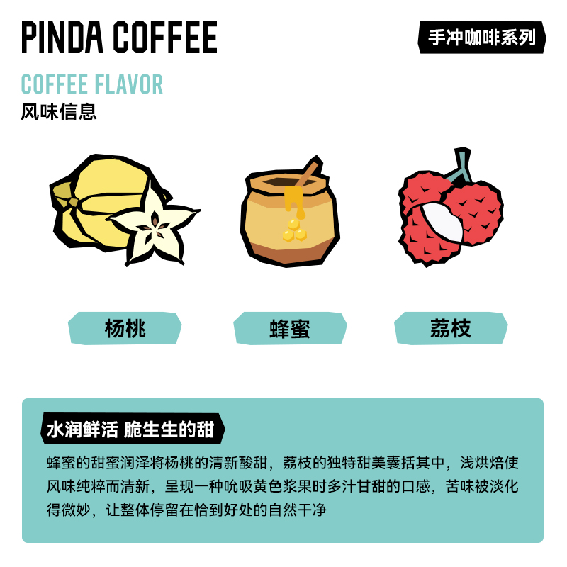 新品PINDA『星星水果』 手冲拼配浅烘精品咖啡豆埃塞水洗日晒厌氧 - 图1