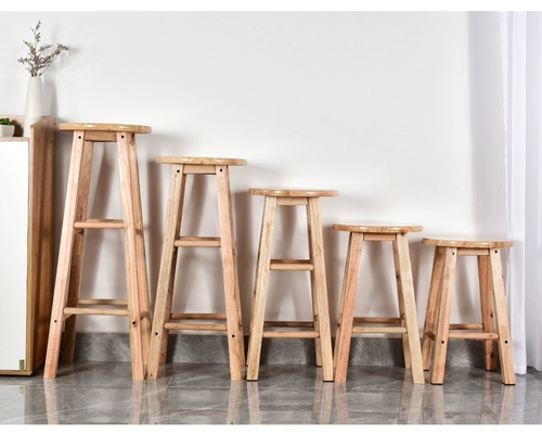 Высокий стул сплошной древесина высокого табурета Используйте бар с бревенчатым стулом для барных табурет, стулья, домашние обеденные столы и табуретки