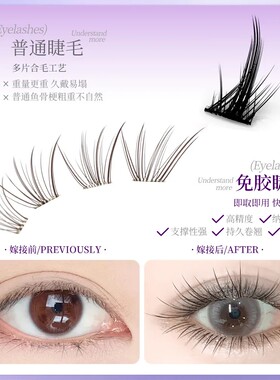 岛城小美棕色原创免胶假睫毛野心公主嫁接感妈生自然无梗新手柔软