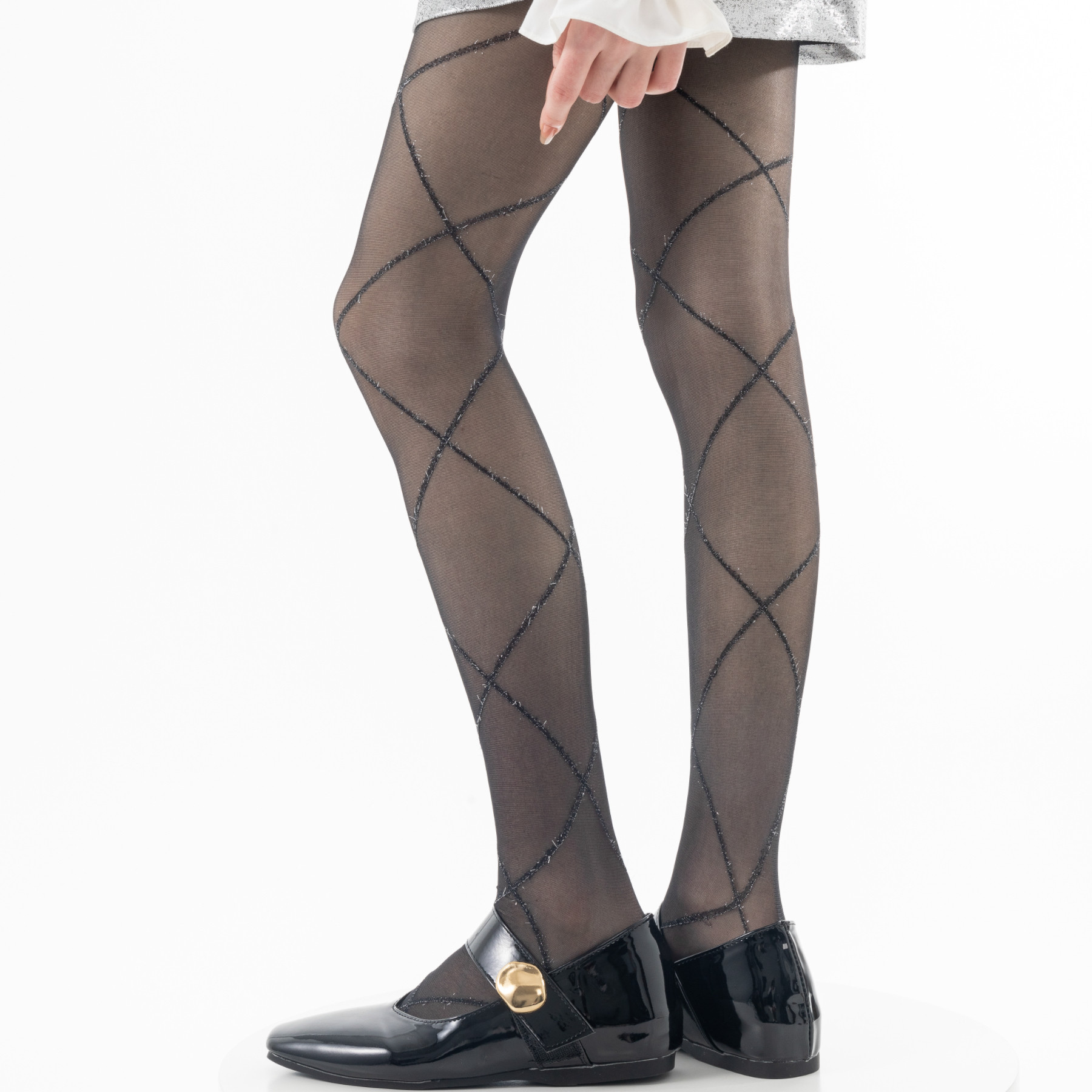 黑色丝袜女银丝交叉菱形格连袜裤秋冬季超薄0d防勾丝显瘦美腿灰丝,淘宝优惠券,粉丝福利购,淘宝优惠卷