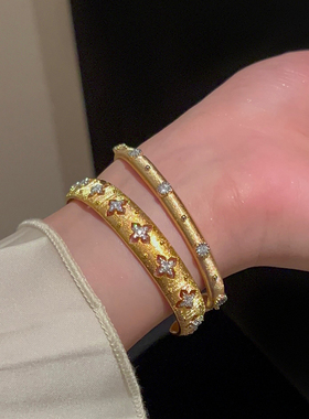 布契风手镯开口拉丝织金手链