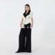 MD Inno Warm Sugar Latte 2026 Summer Style Slim Temperament Versatile Slim Fit Splicing Socialite Suit Top