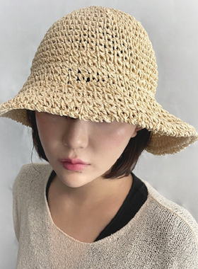 沙滩草帽渔夫帽女日本夏季