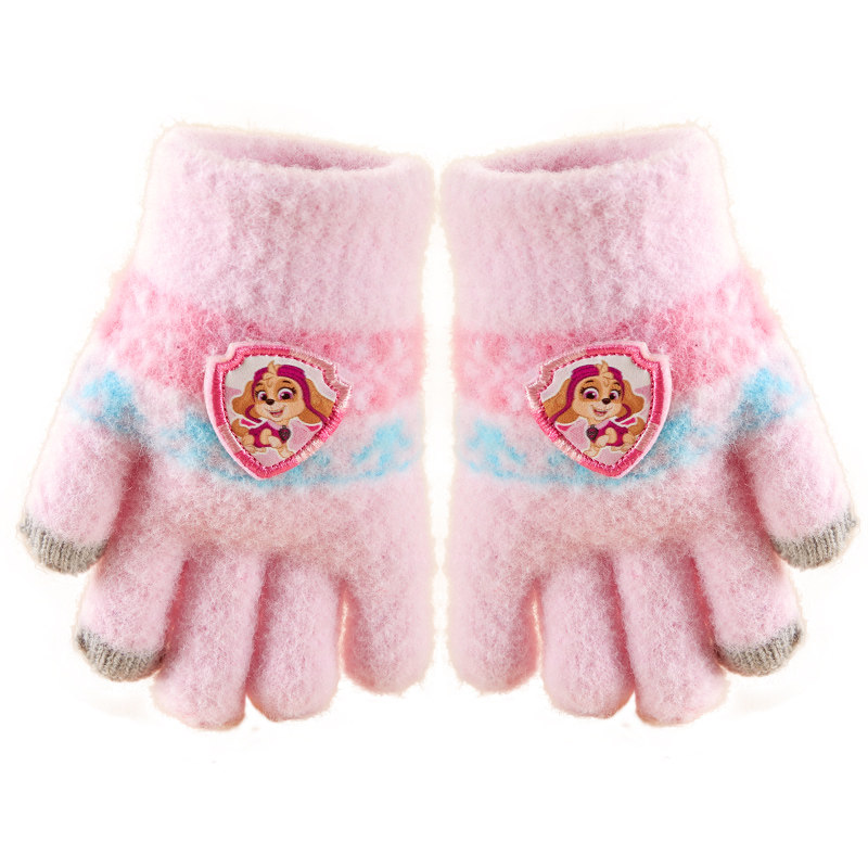 汪汪队儿童手套秋冬季男童加绒加厚保暖五指手套宝宝手套女孩3岁