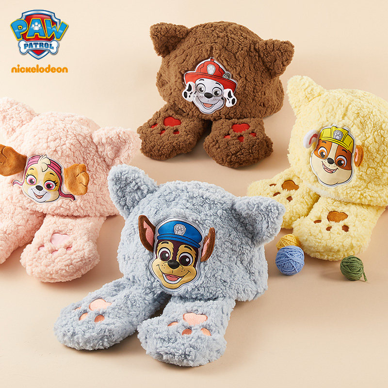 PAW PATROL 汪汪队立大功 儿童秋冬护耳毛绒一体手套帽子 天猫优惠券折后￥49.9包邮（￥59.9-10）多色可选