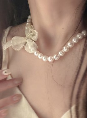 【春不晚】锁骨链复古法式雪纺花