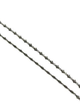 匠银JY 925纯银十字花十字架6mm迷你cross潮流复古奢华潮流项链