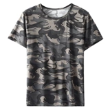 Летний тонкий шелковый эластичный комплект, камуфляжные дышащие штаны для отдыха, большой размер, короткий рукав