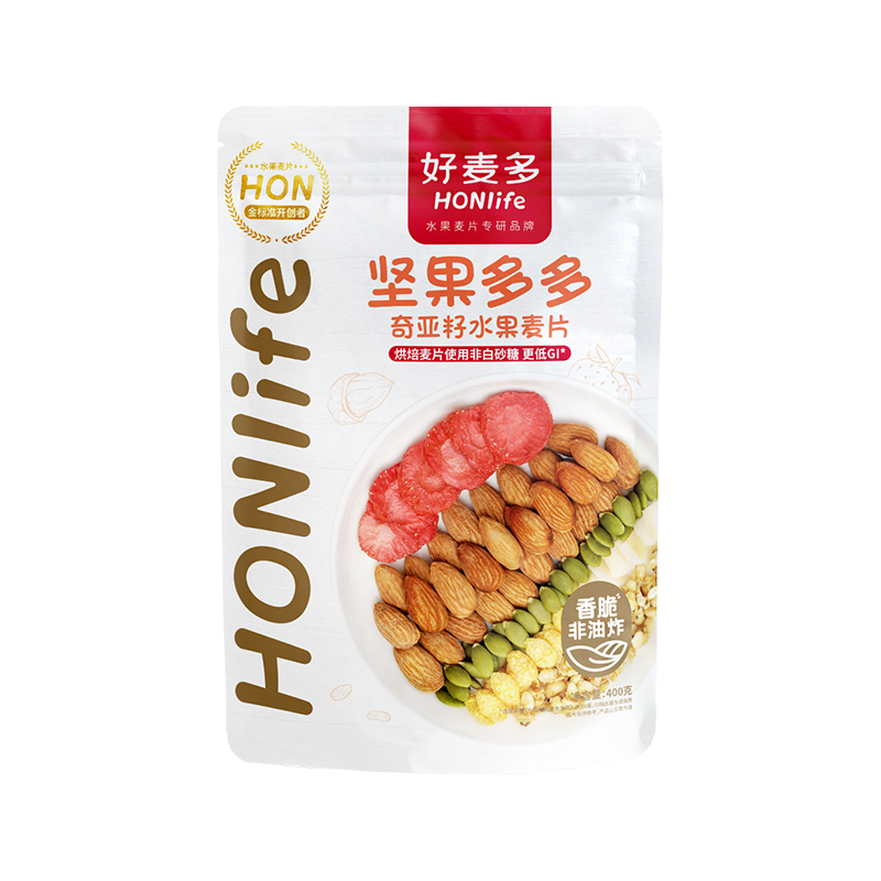 好麦多燕谷物麦片酸奶芒芒桂花坚果草莓水果奇亚籽代餐麦片非油炸 - 图3