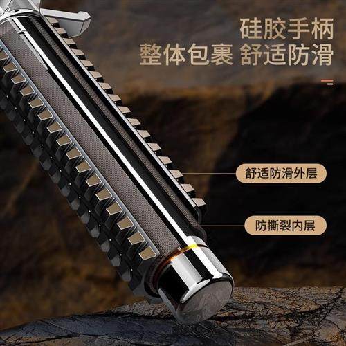 蓟羽思多功能登山杖实心加粗钨锰合金三节棍车载防身伸缩挡刀甩棍,淘宝优惠券,粉丝福利购,淘宝优惠卷