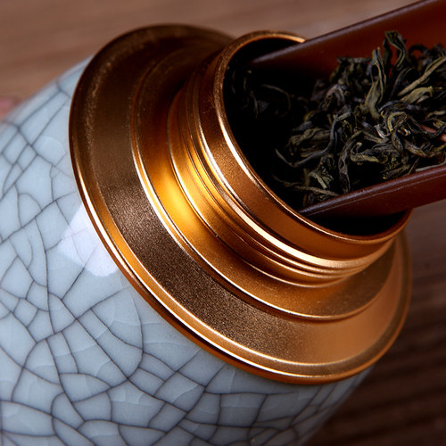龙泉祺峻青瓷陶瓷密封迷你便携旅行小号茶叶罐石斛灵芝粉枸杞包装 - 图0