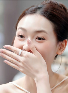 心动的信号吃吃同款银色戒指开口