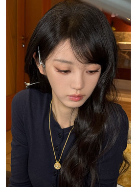 田曦薇同款金色八宝罗盘吊坠项链