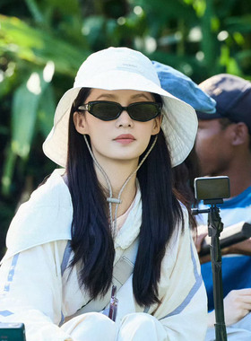 花儿与少年李沁同款猫眼墨镜复古