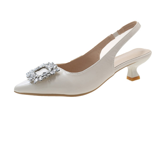 Matching skirt, Baotou sandals, fairy style gentle shoes, summer 2024 new fashion, versatile high-heeled temperament single shoes