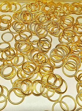 蒂王尔纯银镀金光面素圈情侣对戒