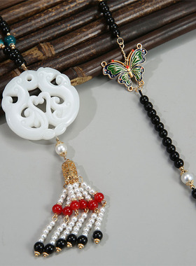 黑色明制背云珍珠新中式