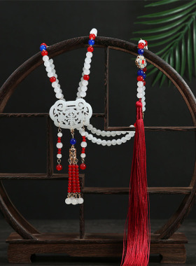 古风背云中式璎珞长款配饰品汉服马面群项链明制流苏复古项圈吊坠