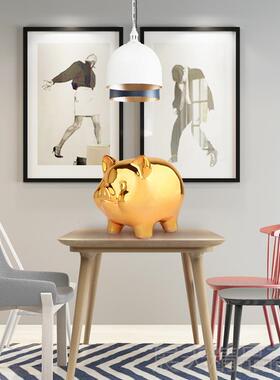 正品酒柜装饰品储蓄罐陶瓷小金猪存钱儿件童房间书桌装饰品摆罐客