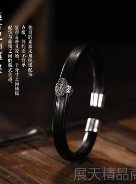 正品樱s95纯野生银无节鸡血藤手镯女然金刚藤文天玩2藤镯男款