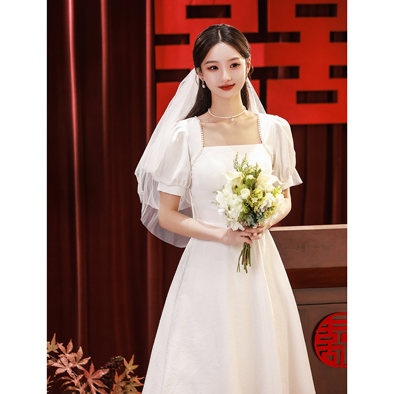 白色小礼服2023新款轻婚纱连衣裙 菲麦司礼服/晚装